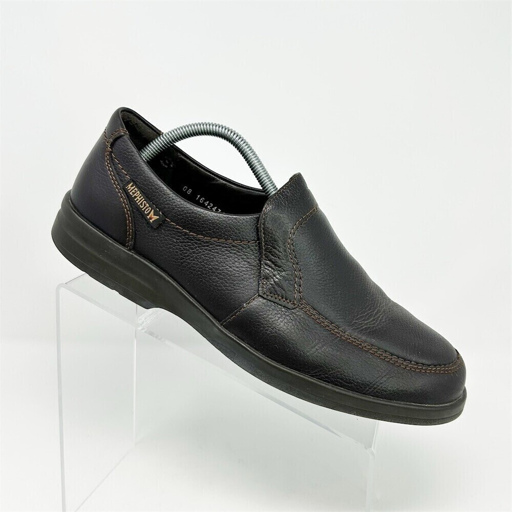 Mephisto Men's Slip-On Loafers Dark Brown Moc Toe Comfort Casual Shoes Size 9.5